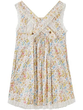 Robe de Cérémonie Fleurie – Bretelles Croisées ANAÏS - La Faute à Voltaire