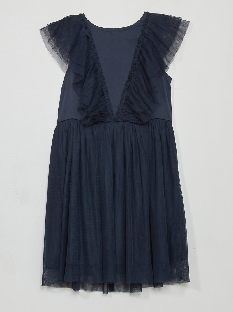 Robe de cérémonie mi-longue bleu marine - Kiabi