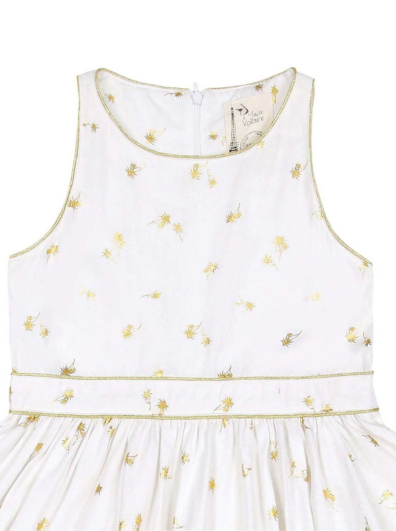 Robe de Cérémonie  qui Tourne en Lin  et   HEPBURN - La Faute à Voltaire Blanc Doré - Kiabi
