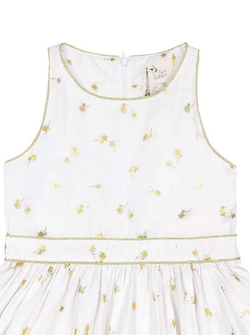 Robe de Cérémonie  qui Tourne en Lin  et   HEPBURN - La Faute à Voltaire Blanc Doré - Kiabi