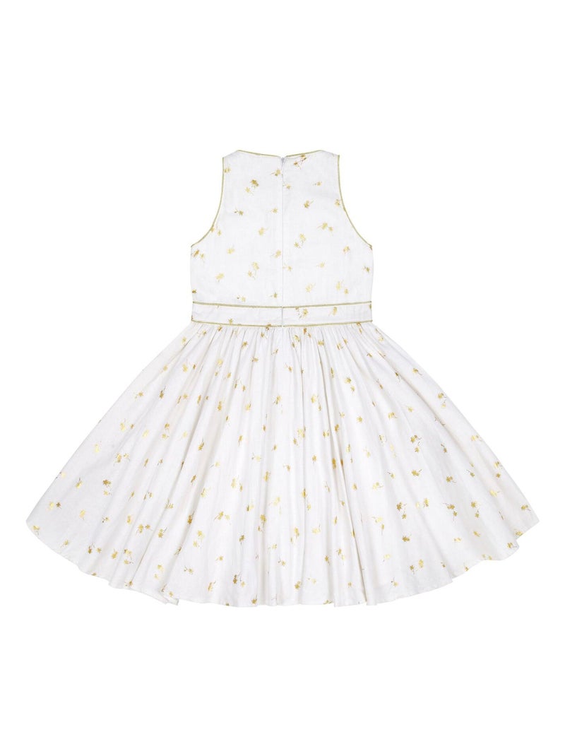 Robe de Cérémonie  qui Tourne en Lin  et   HEPBURN - La Faute à Voltaire Blanc Doré - Kiabi