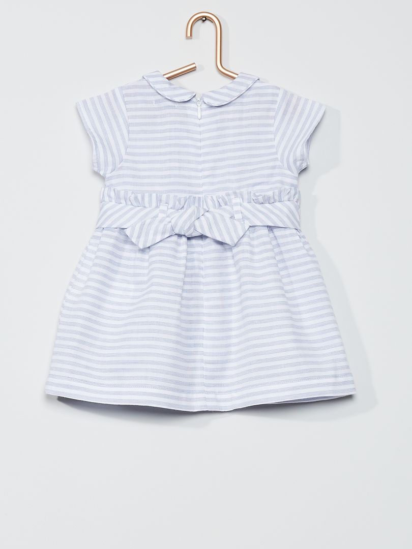 Robe Courte French Connection Tim Tim - Rayures Rose Et Bleu, Taille S, Occasion Très Bon état