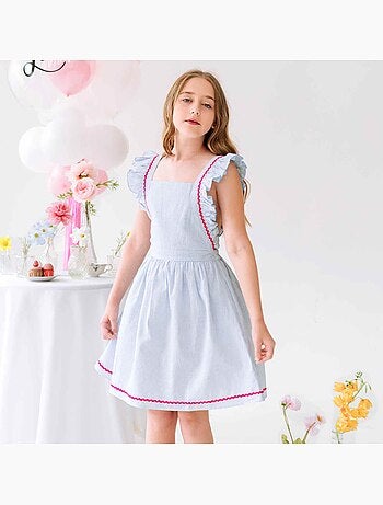 Robe de Cérémonie Rayures à Volants LILI - La Faute à Voltaire