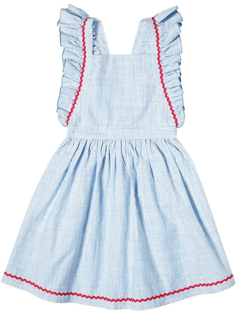 Robe de Cérémonie  Rayures   à Volants  LILI - La Faute à Voltaire Bleu Bleu ciel Blanc - Kiabi