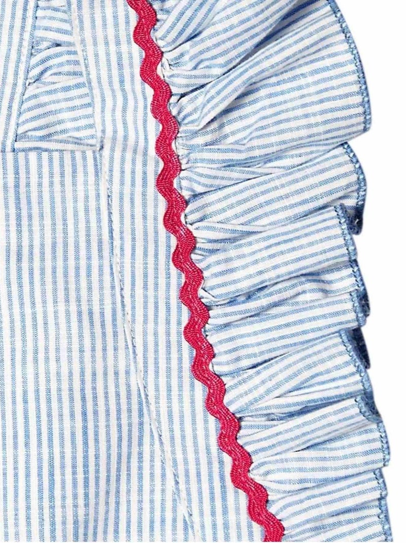 Robe de Cérémonie  Rayures   à Volants  LILI - La Faute à Voltaire Bleu Bleu ciel Blanc - Kiabi