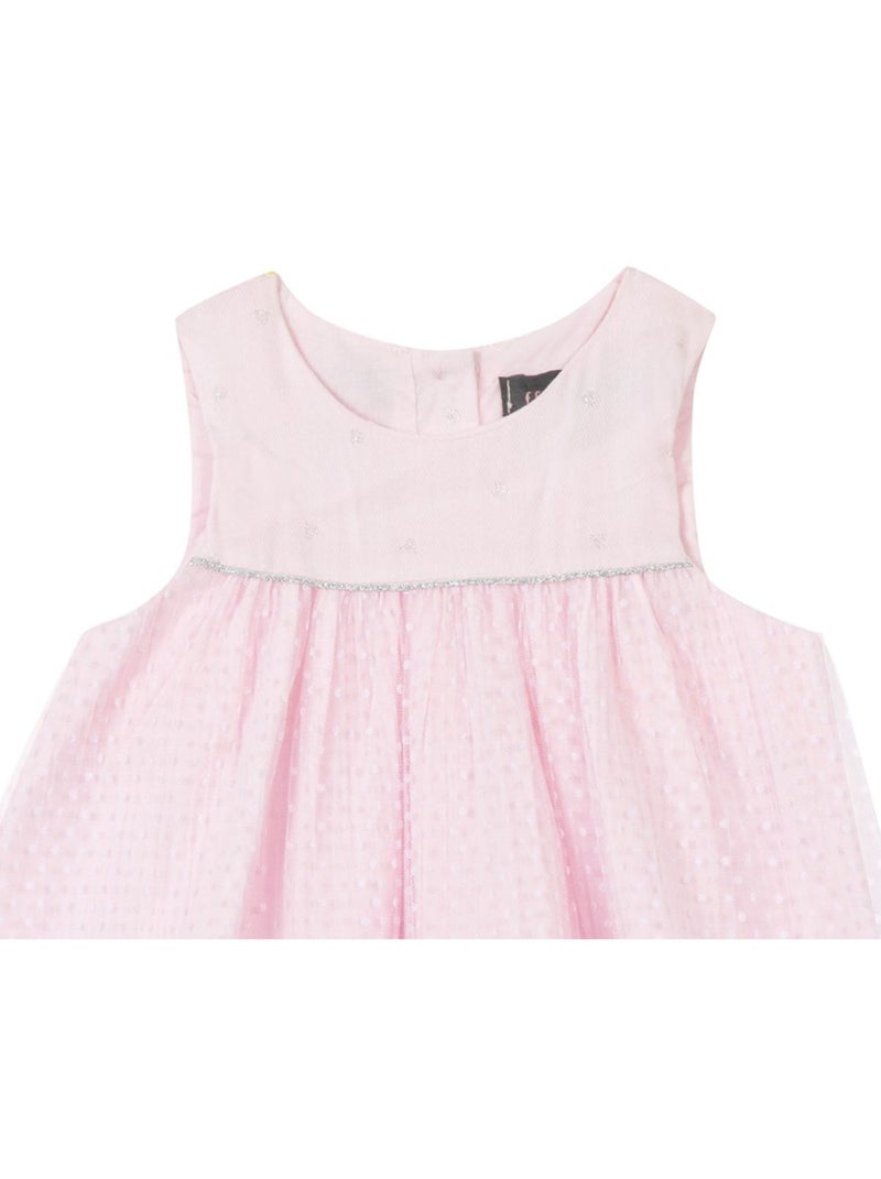 Robe De C?�r?�monie Sans Manche Avec Volant En Tulle Plumetis 'floriane' - Rose p?�le - Kiabi - nu�?�