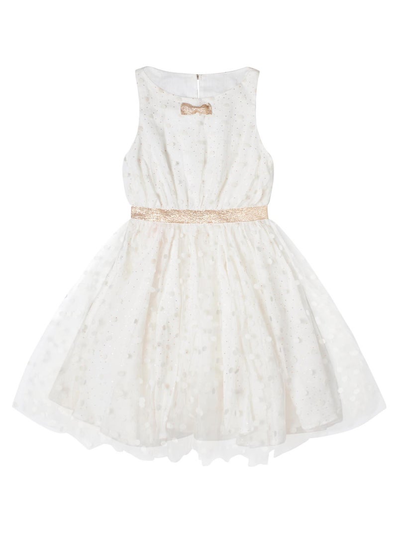 Robe de Cérémonie   Tulle  Lin   HEPBURN - La Faute à Voltaire Blanc Doré - Kiabi