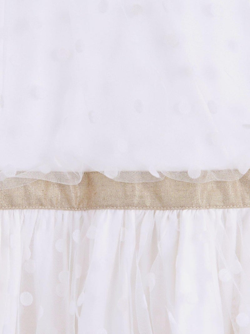 Robe de Cérémonie   Tulle  Lin   HEPBURN - La Faute à Voltaire Blanc Doré - Kiabi