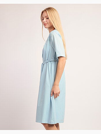 Robe de chambre à manches courtes à pois pour femme ADMAS CLASSIC