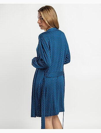 Robe de chambre à manches longues en dentelle à pois pour femme ADMAS CLASSIC