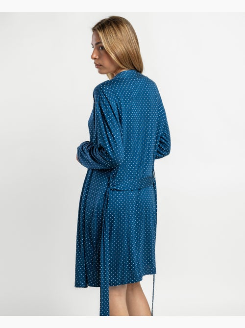 Robe de chambre à manches longues en dentelle à pois pour femme ADMAS CLASSIC - Kiabi Robe de chambre à manches longues en dentelle à pois pour femme ADMAS CLASSIC - Kiabi