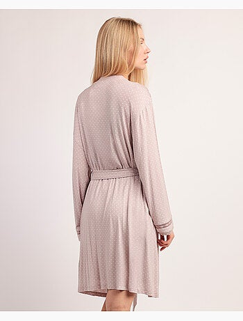 Robe de chambre à manches longues en dentelle à pois pour femme ADMAS CLASSIC
