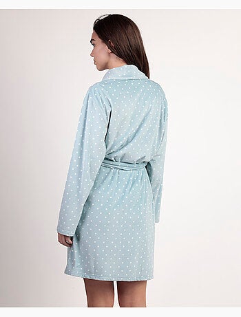 Robe de chambre à manches longues en dentelle à pois pour femme ADMAS CLASSIC