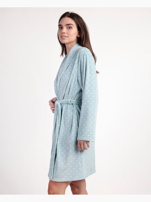 Robe de chambre à manches longues en dentelle à pois pour femme ADMAS CLASSIC - Kiabi Robe de chambre à manches longues en dentelle à pois pour femme ADMAS CLASSIC - Kiabi