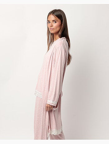 Robe de chambre à manches longues pour femme ADMAS CLASSIC, motif cœurs