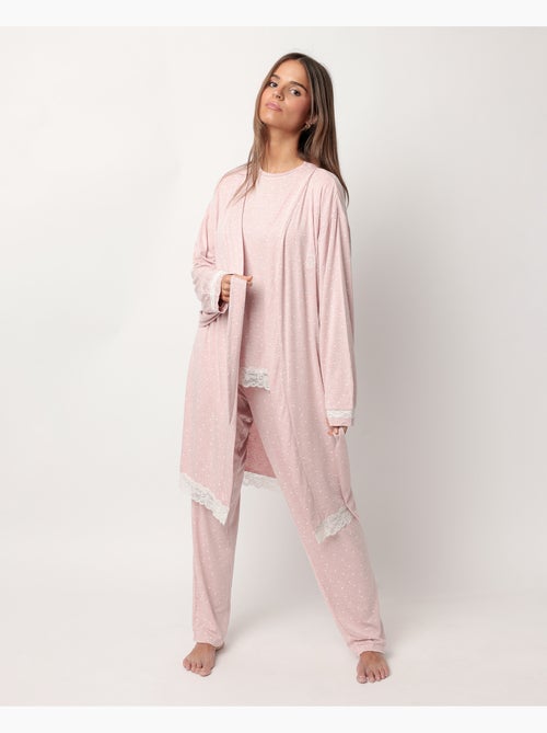 Robe de chambre à manches longues pour femme ADMAS CLASSIC, motif curs - Kiabi Robe de chambre à manches longues pour femme ADMAS CLASSIC, motif curs - Kiabi