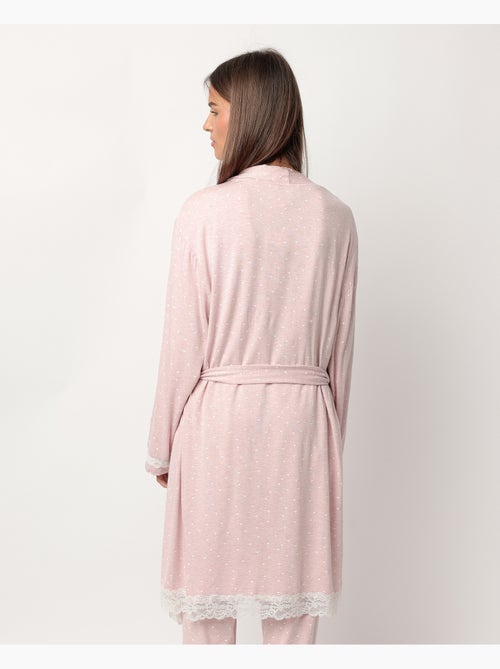 Robe de chambre à manches longues pour femme ADMAS CLASSIC, motif curs - Kiabi Robe de chambre à manches longues pour femme ADMAS CLASSIC, motif curs - Kiabi