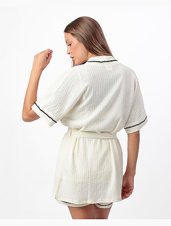 Robe de chambre à manches tombantes et coutures pour femme ADMAS LUXURY