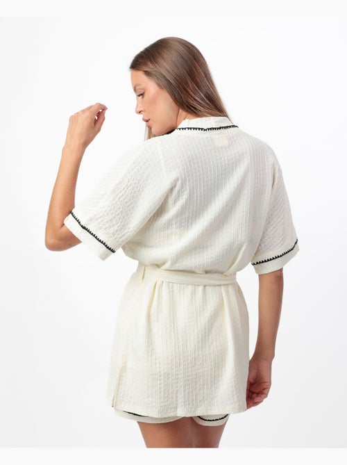 Robe de chambre à manches tombantes et coutures pour femme ADMAS LUXURY - Kiabi Robe de chambre à manches tombantes et coutures pour femme ADMAS LUXURY - Kiabi