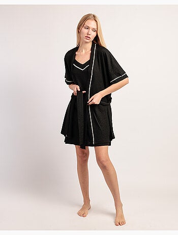 Robe de chambre à manches tombantes et coutures pour femme ADMAS LUXURY