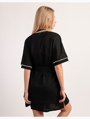 Robe de chambre à manches tombantes et coutures pour femme ADMAS LUXURY