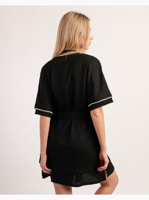 Robe de chambre à manches tombantes et coutures pour femme ADMAS LUXURY - Kiabi Robe de chambre à manches tombantes et coutures pour femme ADMAS LUXURY - Kiabi