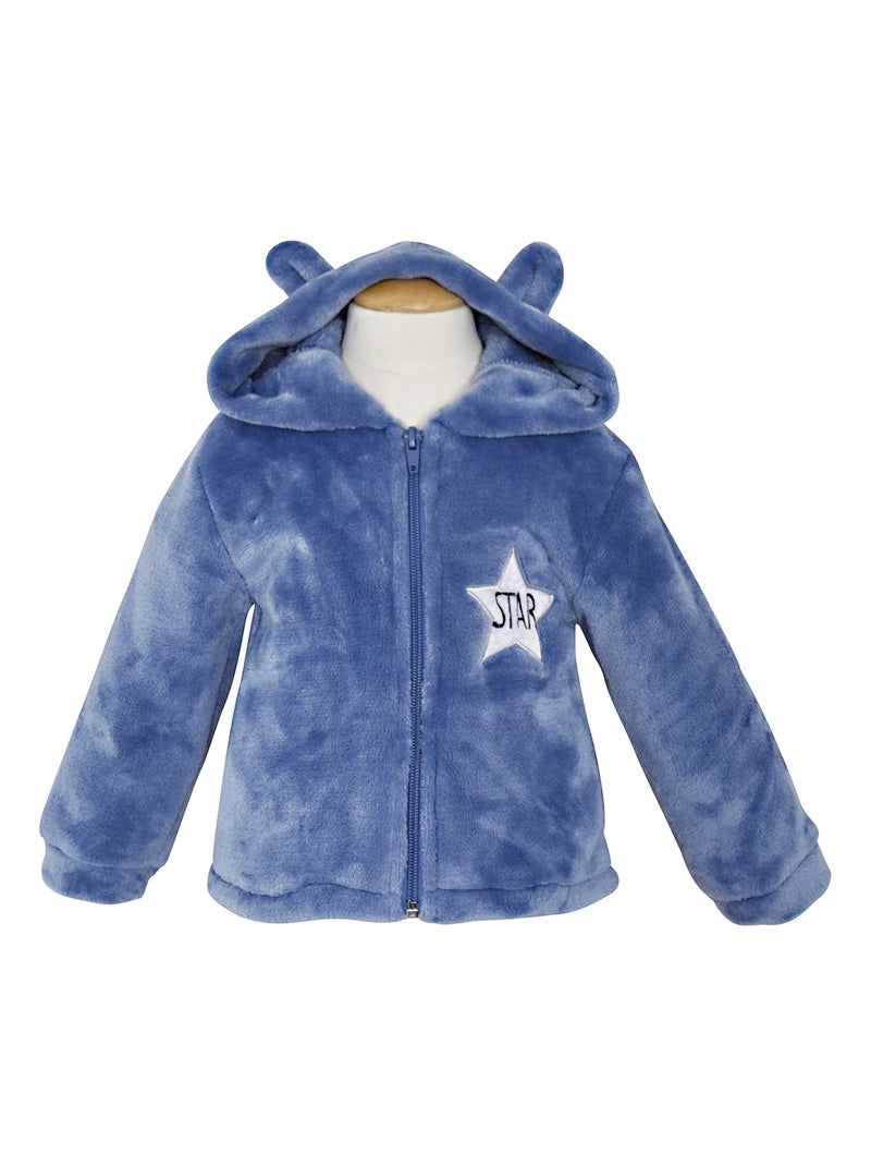 ROBE DE CHAMBRE BLEUE COURTE Bleu - Kiabi