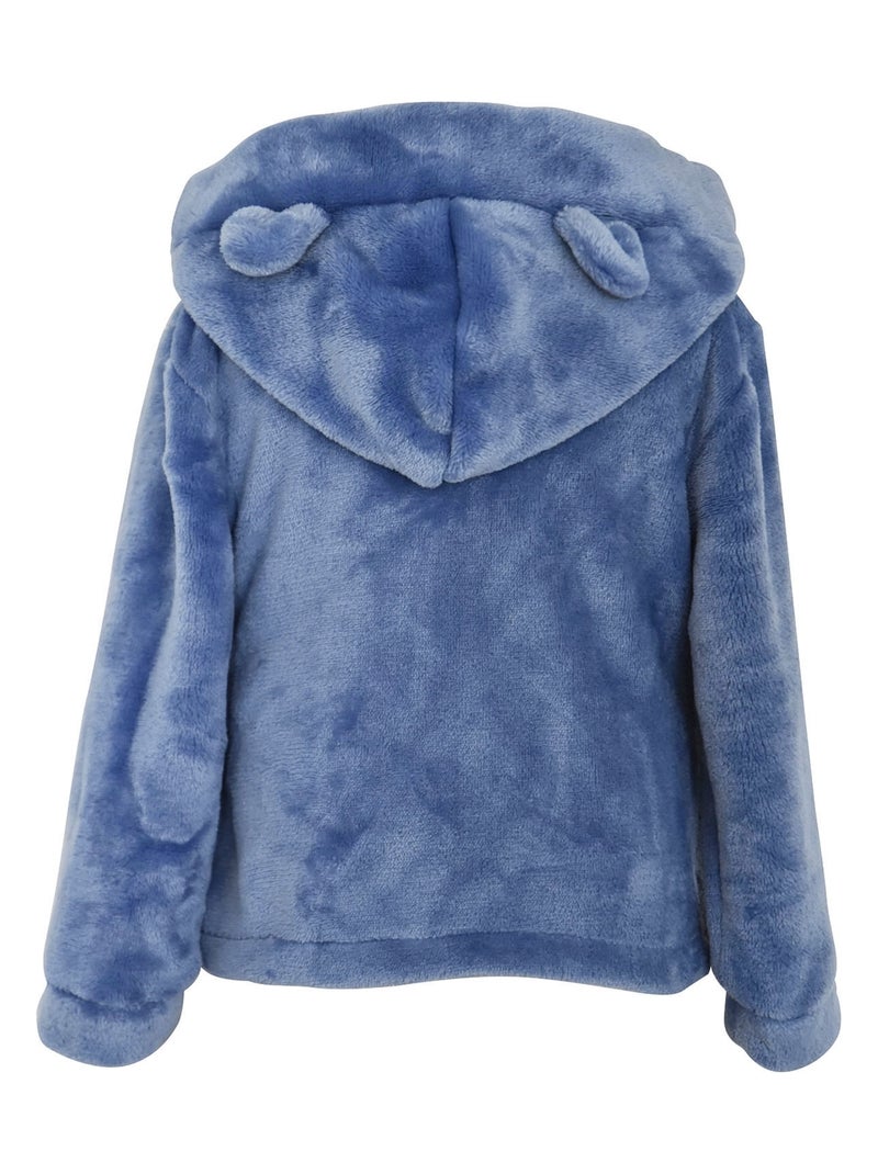 ROBE DE CHAMBRE BLEUE COURTE Bleu - Kiabi