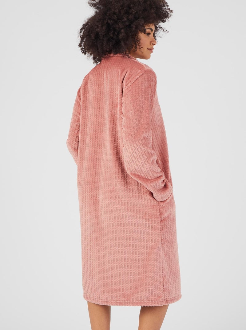 Robe de chambre boutonnée maille chaude Thermolactyl - Damart Rose - Kiabi