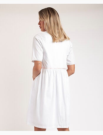 Robe de chambre brodée à manches courtes pour femme ADMAS CLASSIC