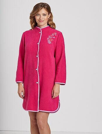 Robe de chambre brodée ligne courte - Afibel