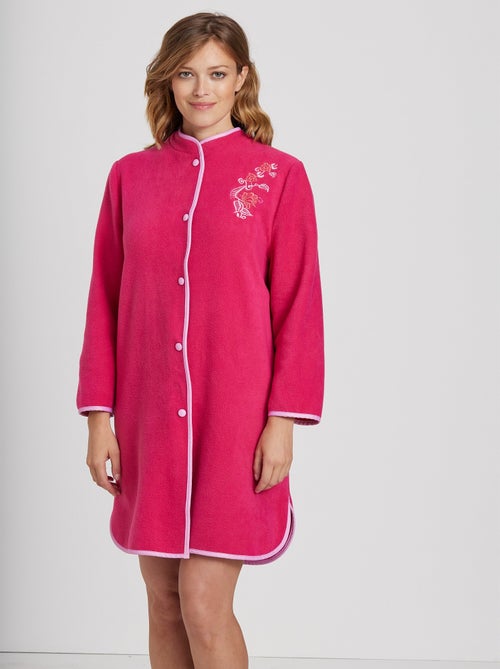 Robe de chambre brodée ligne courte - Afibel - Kiabi
