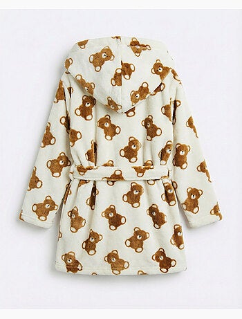 Robe de chambre chaude à manches longues ADMAS avec motif ours en peluche pour filles