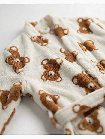 Robe de chambre chaude à manches longues ADMAS avec motif ours en peluche pour filles