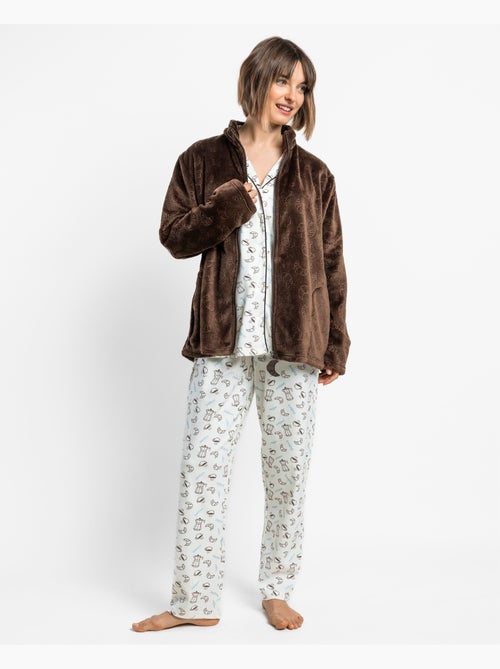 Robe de chambre chaude à manches longues ADMAS pour femme - Kiabi