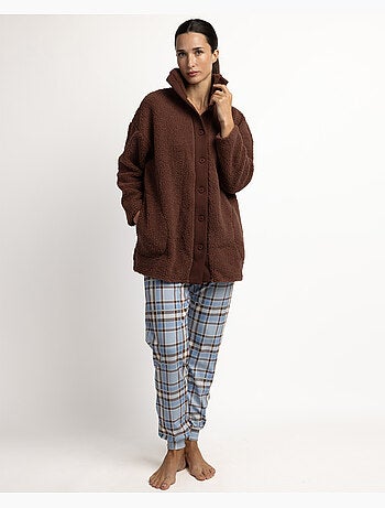 Robe de chambre chaude à manches longues ADMAS pour femme, modèle Sherpa Dreams