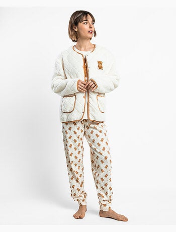 Robe de chambre chaude à manches longues ADMAS pour femmes, motif ours en peluche