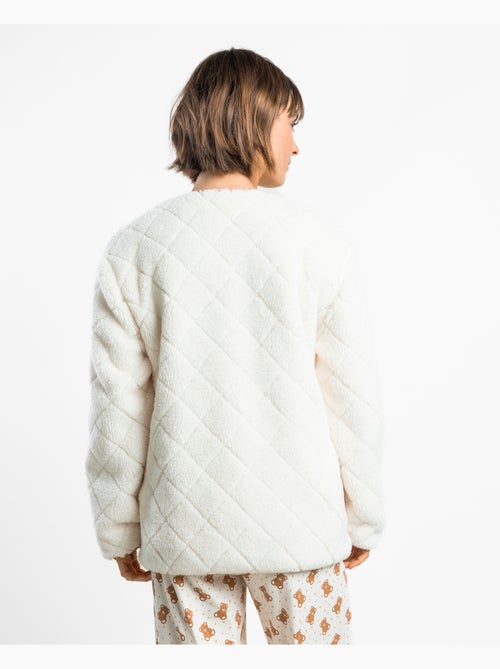 Robe de chambre chaude à manches longues ADMAS pour femmes, motif ours en peluche - Kiabi
