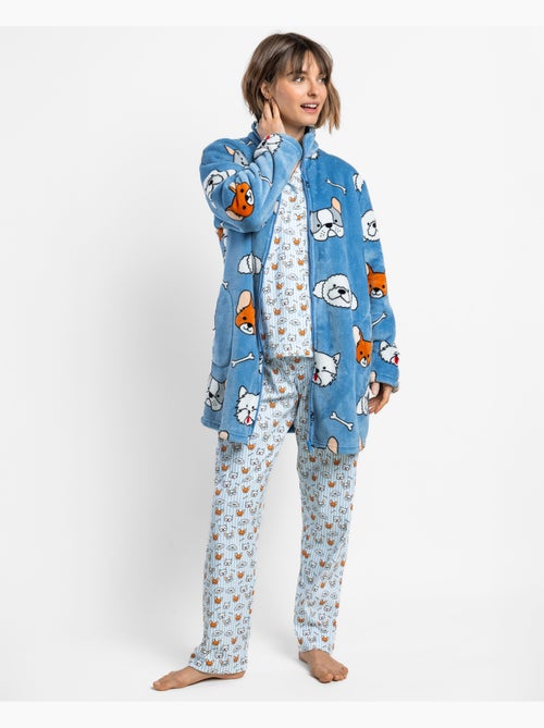 Robe de chambre chaude à manches longues et volants pour femme ADMAS - Kiabi Robe de chambre chaude à manches longues et volants pour femme ADMAS - Kiabi