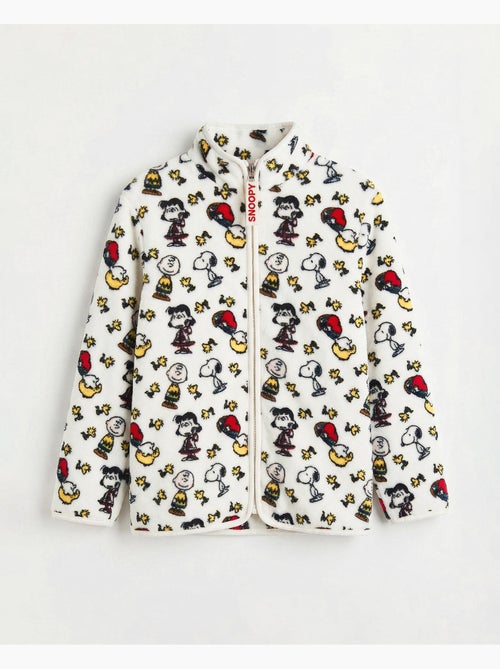 Robe de chambre chaude à manches longues PEANUTS pour filles - Kiabi