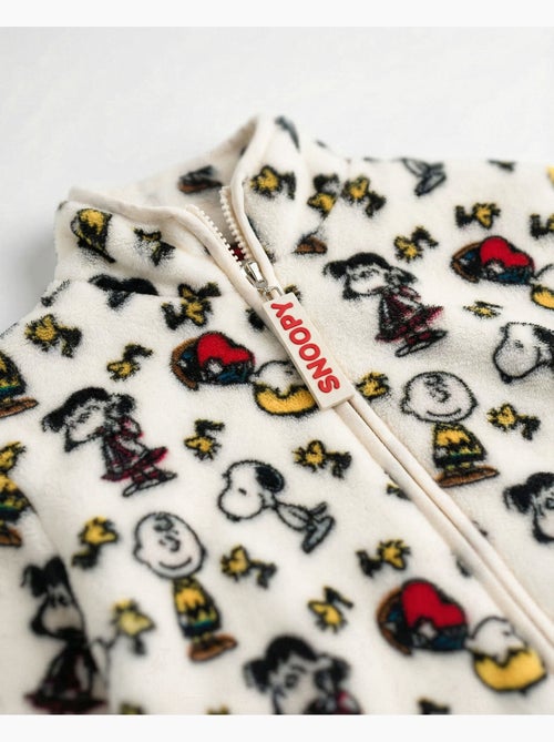 Robe de chambre chaude à manches longues PEANUTS pour filles - Kiabi