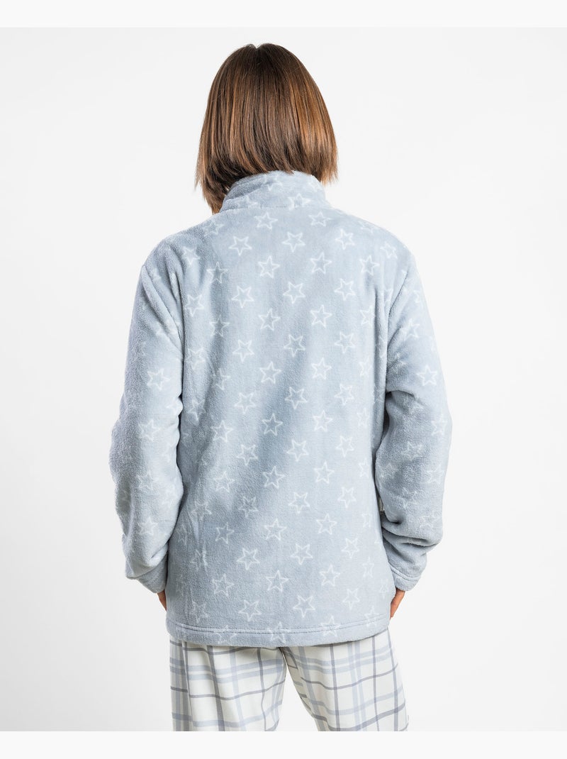 Robe de chambre chaude à manches longues pour femme ADMAS Gris - Kiabi