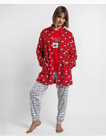 Robe de chambre chaude à manches longues pour femme PEANUTS Love Snoopy