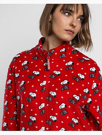 Robe de chambre chaude à manches longues pour femme PEANUTS Love Snoopy