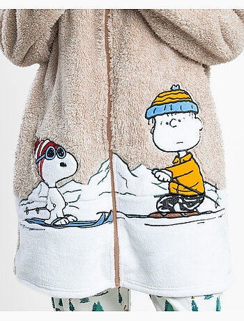 Robe de chambre chaude à manches longues Snoopy Mountain pour femme PEANUTS