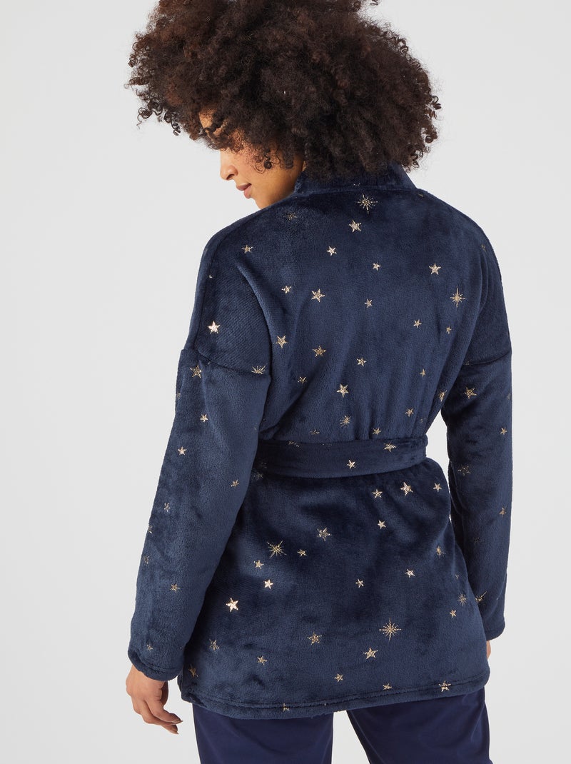 Robe de chambre chaude maille douce Thermolactyl - Damart Bleu - Kiabi