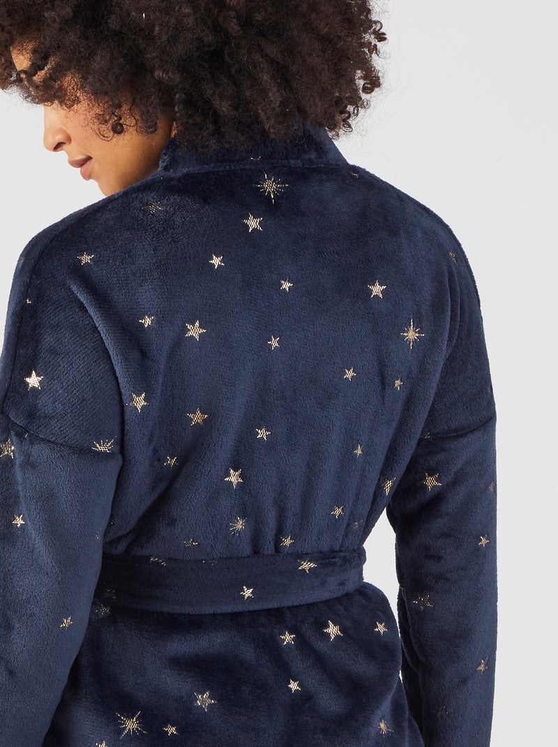 Robe de chambre chaude maille douce Thermolactyl - Damart Bleu - Kiabi