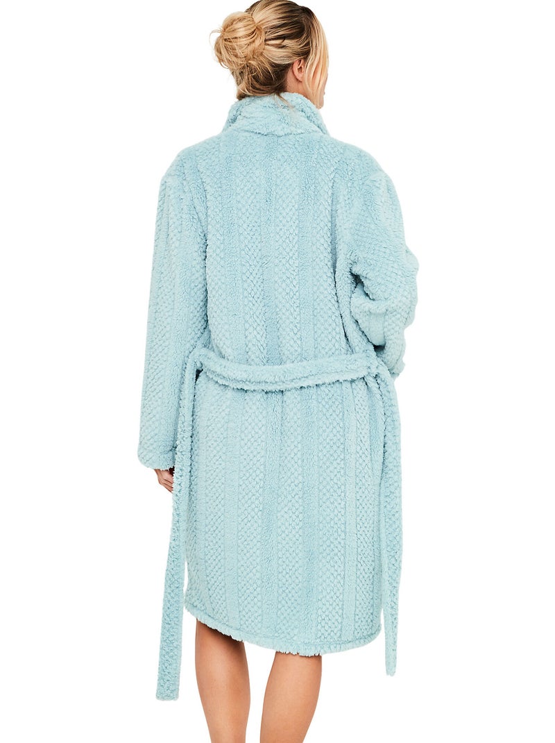 Robe de chambre col châle pc2 Bleu - Kiabi