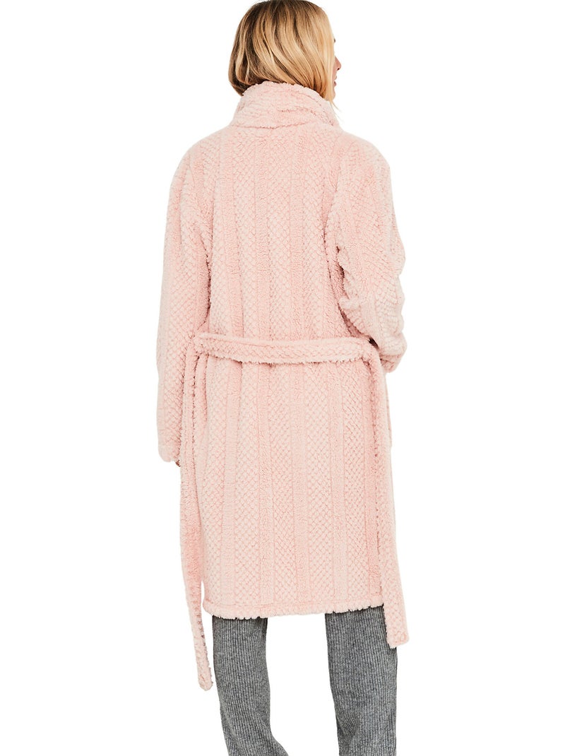 Robe de chambre col châle pc2 Rose - Kiabi