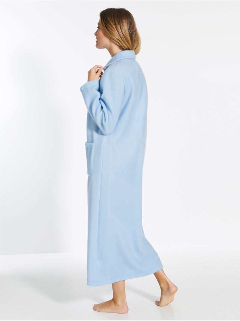 Robe de chambre courtelle col Claudine - DAXON Bleu - Kiabi